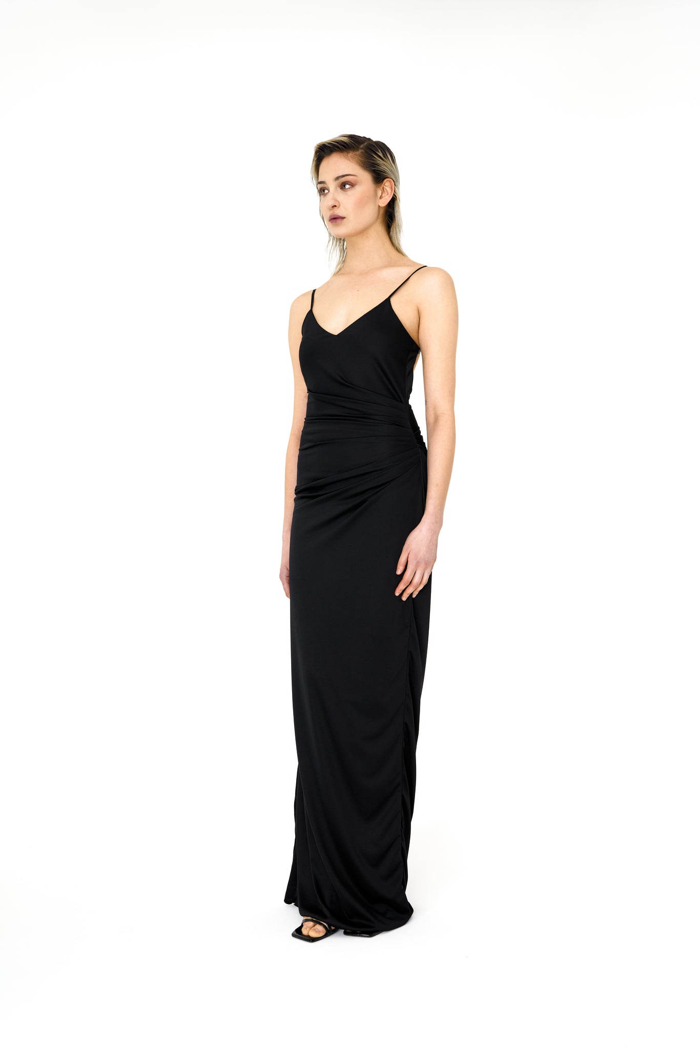 Open-back Gathered Dress