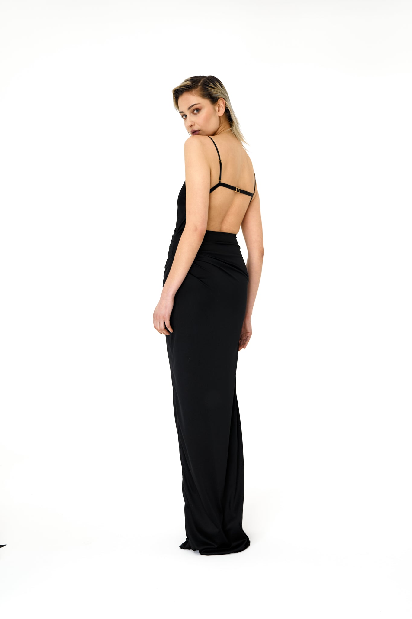 Open-back Gathered Dress