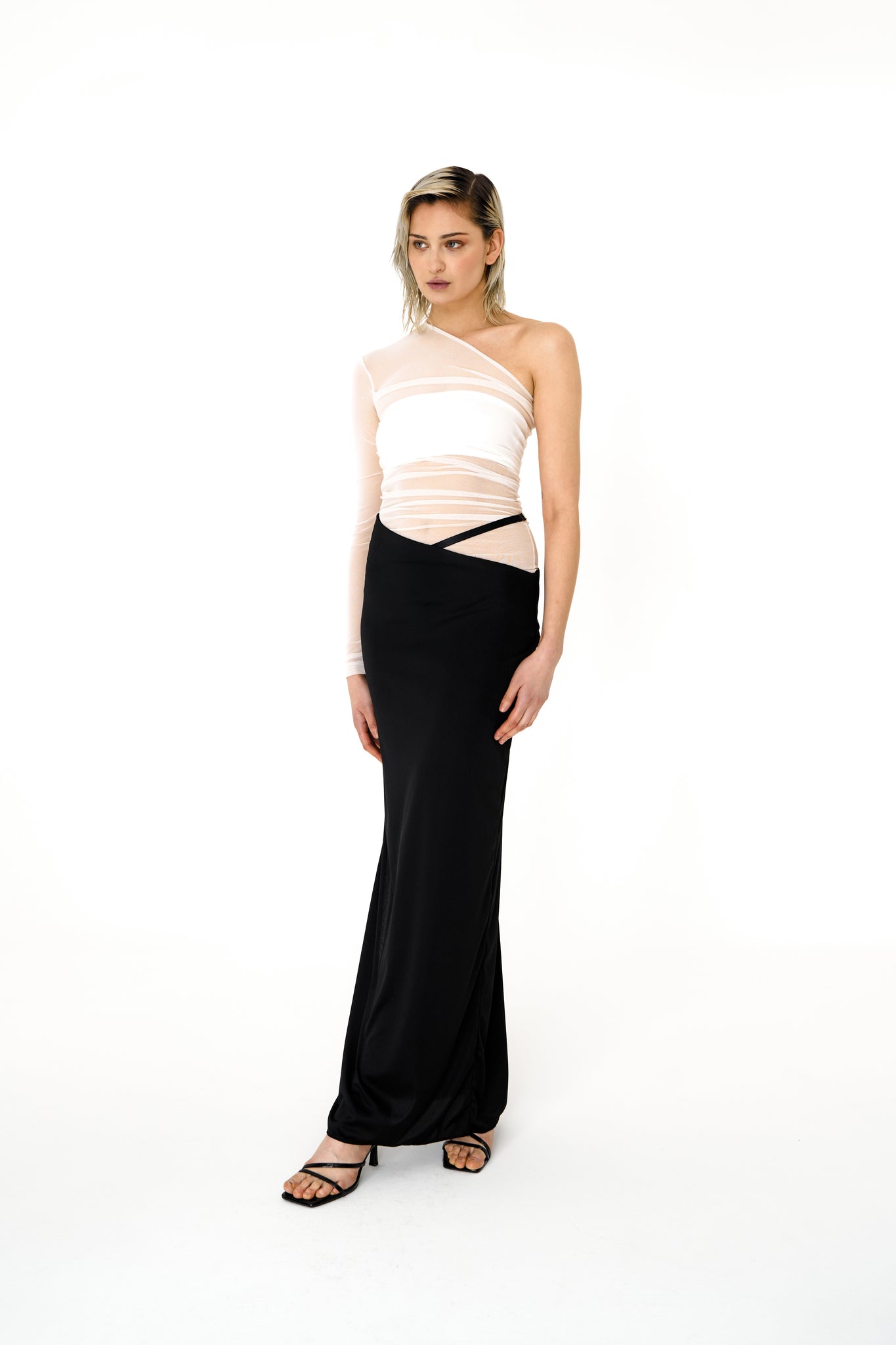 One-shoulder Gathered Top