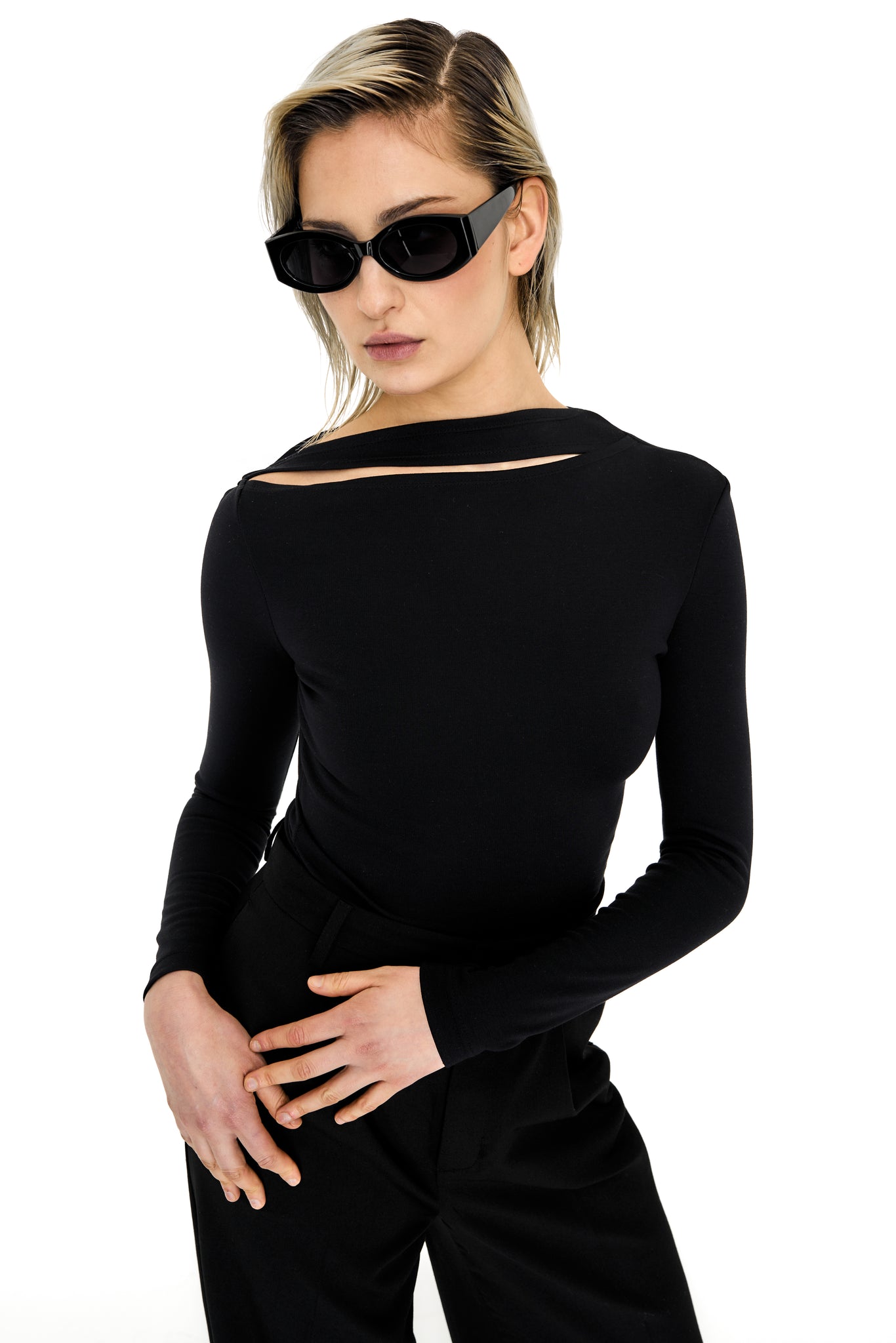 Cut-out Long Sleeve Top